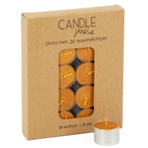 Doos met 20 waxines oranje XL | 9 branduren