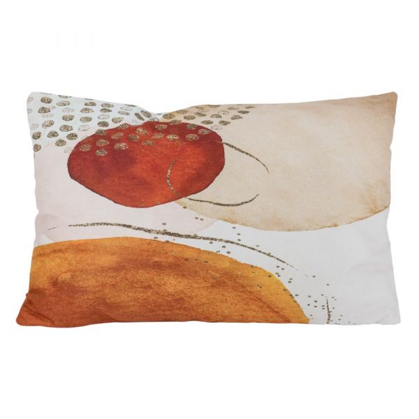 Kussen Velvet abstract oranje tinten