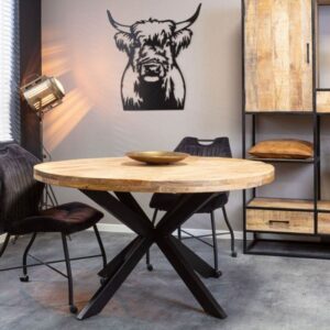 Eetkamertafel Denver mangohout naturel rond 110cm