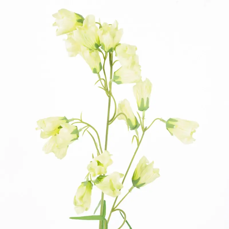 Realistische beige kunstbloem campanula 77cm zijden klokjesbloem tak - Meubeldriveinn.nl