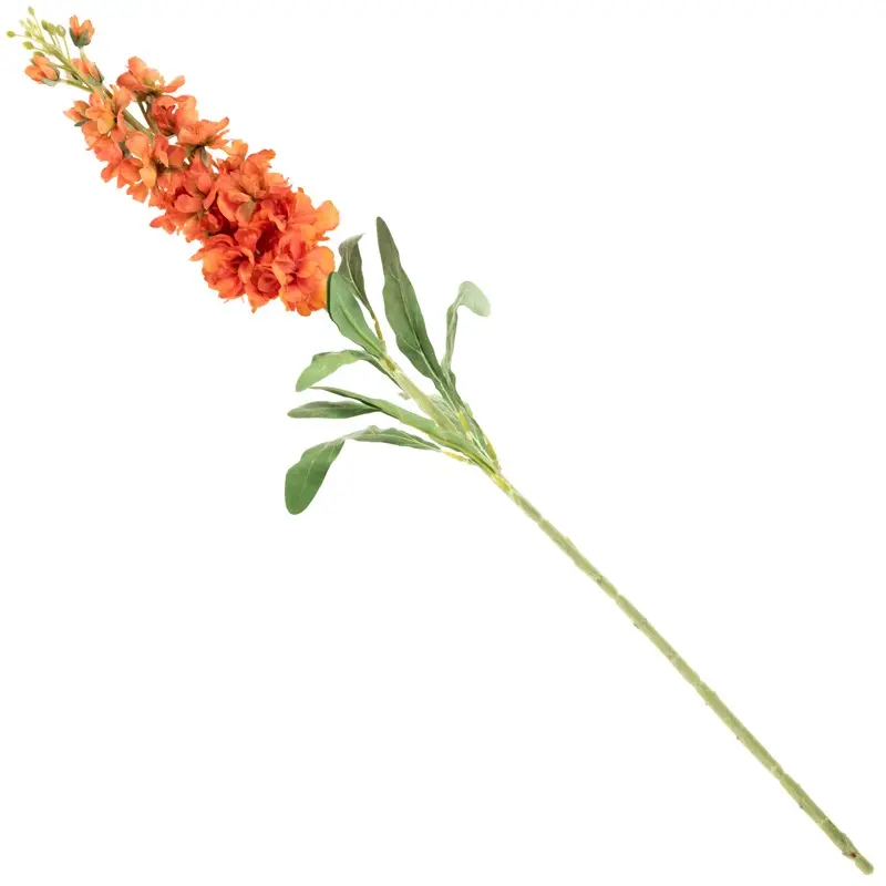 Realistische oranje kunstbloem Zeeuws knopje 81cm lange zijden Astrantia tak - Meubeldriveinn.nl