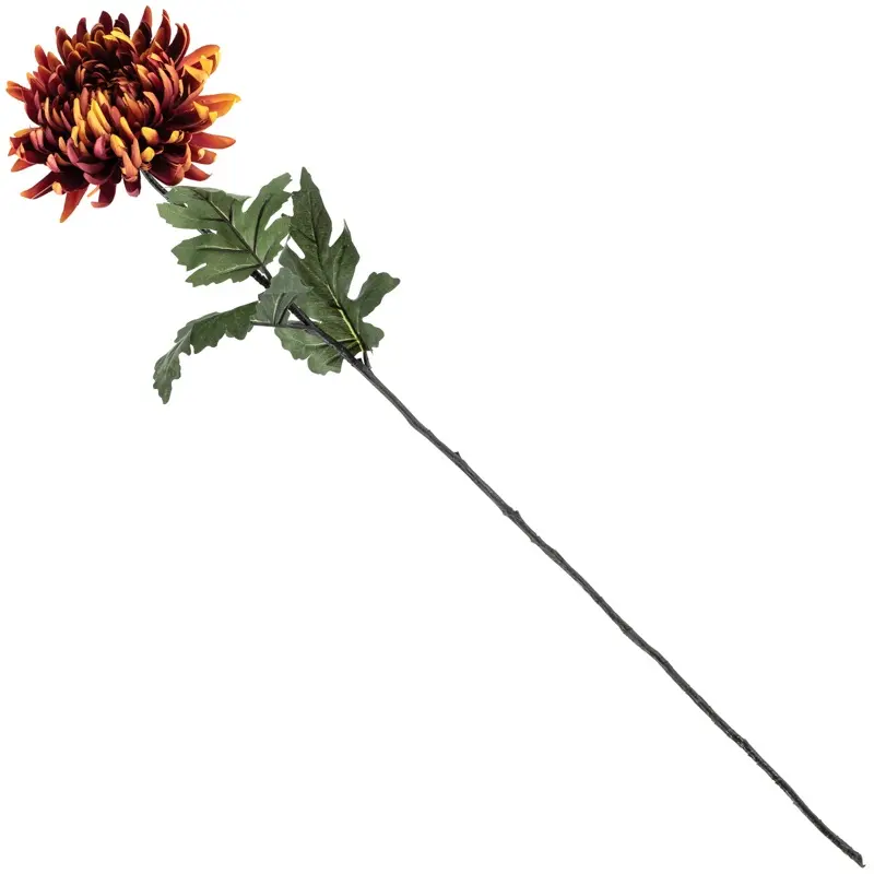 Realistische kunstbloem chrysant roestbruin 81cm zijden bloem - Meubeldriveinn.nl