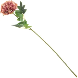 Realistische kunstbloem pioenroos roze 79cm zijden bloem met volle bloemkop - Meubeldriveinn.nl