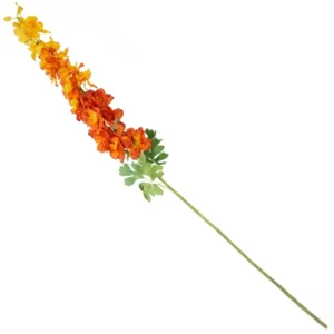 Lange oranje kunstbloem ridderspoor 105cm zijden Delphinium tak - Meubeldriveinn.nl