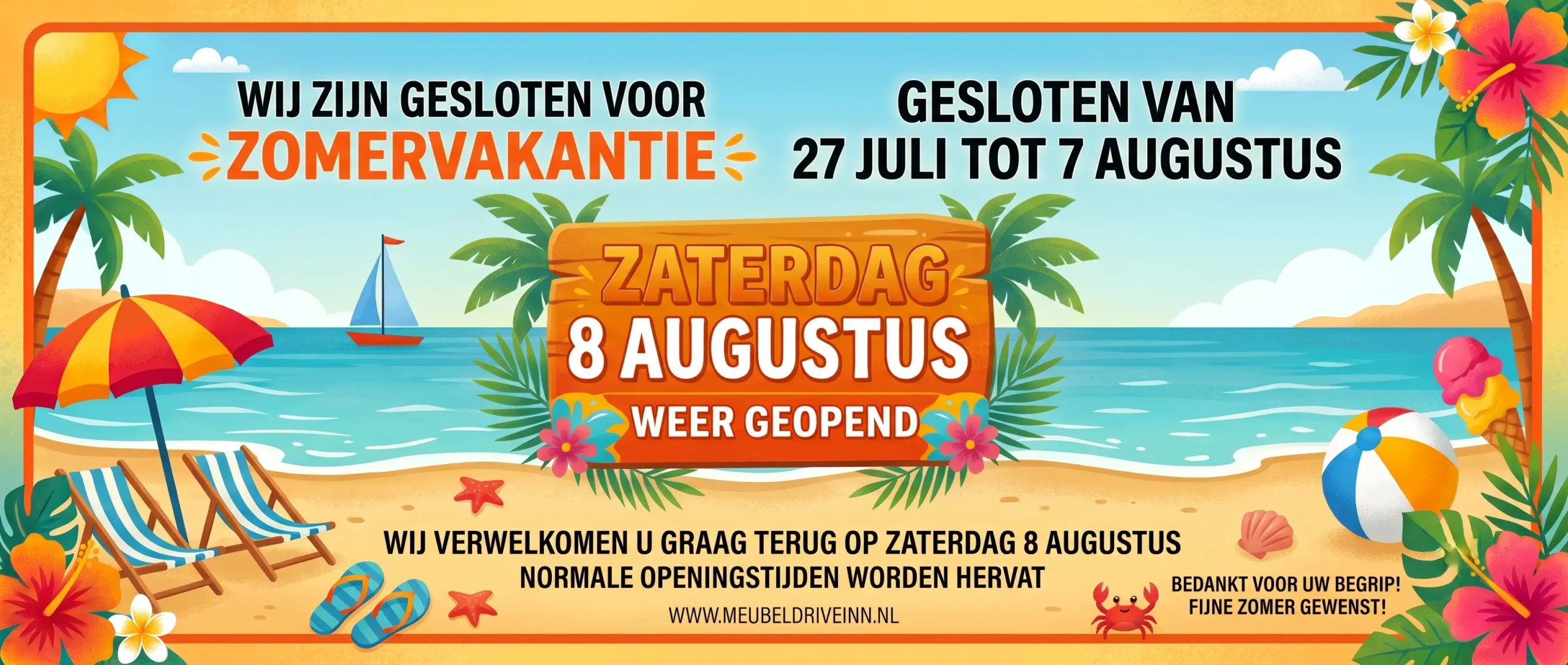 Vakantie sluiting 2026
