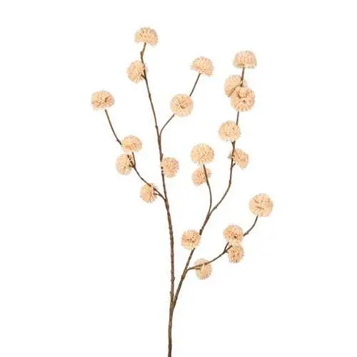 Kunstbloem Pompom spray 100 cm lang crème met bolvormige bloemhoofdjes