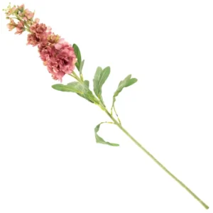 Kunstbloem Zeeuws-knopje 81 cm in roze met groen blad