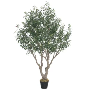 Grote kunst olijfboom Olea XL 180 cm met volle kruin en houtlook stam in pot