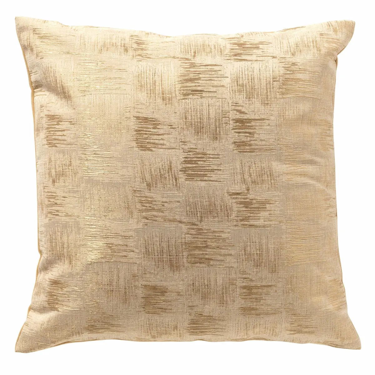 LAMAR - sierkussen 45x45 cm - Bleached Sand - beige, goud