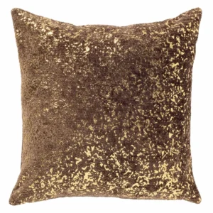 FLOW - sierkussen 45x45 cm - chenille - metallic - Chocolate Martini - bruin, goud