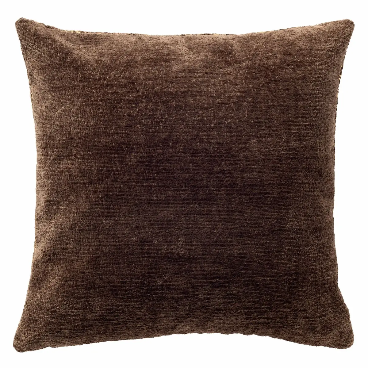 FLOW - sierkussen 45x45 cm - chenille - metallic - Chocolate Martini - bruin, goud - Afbeelding 2