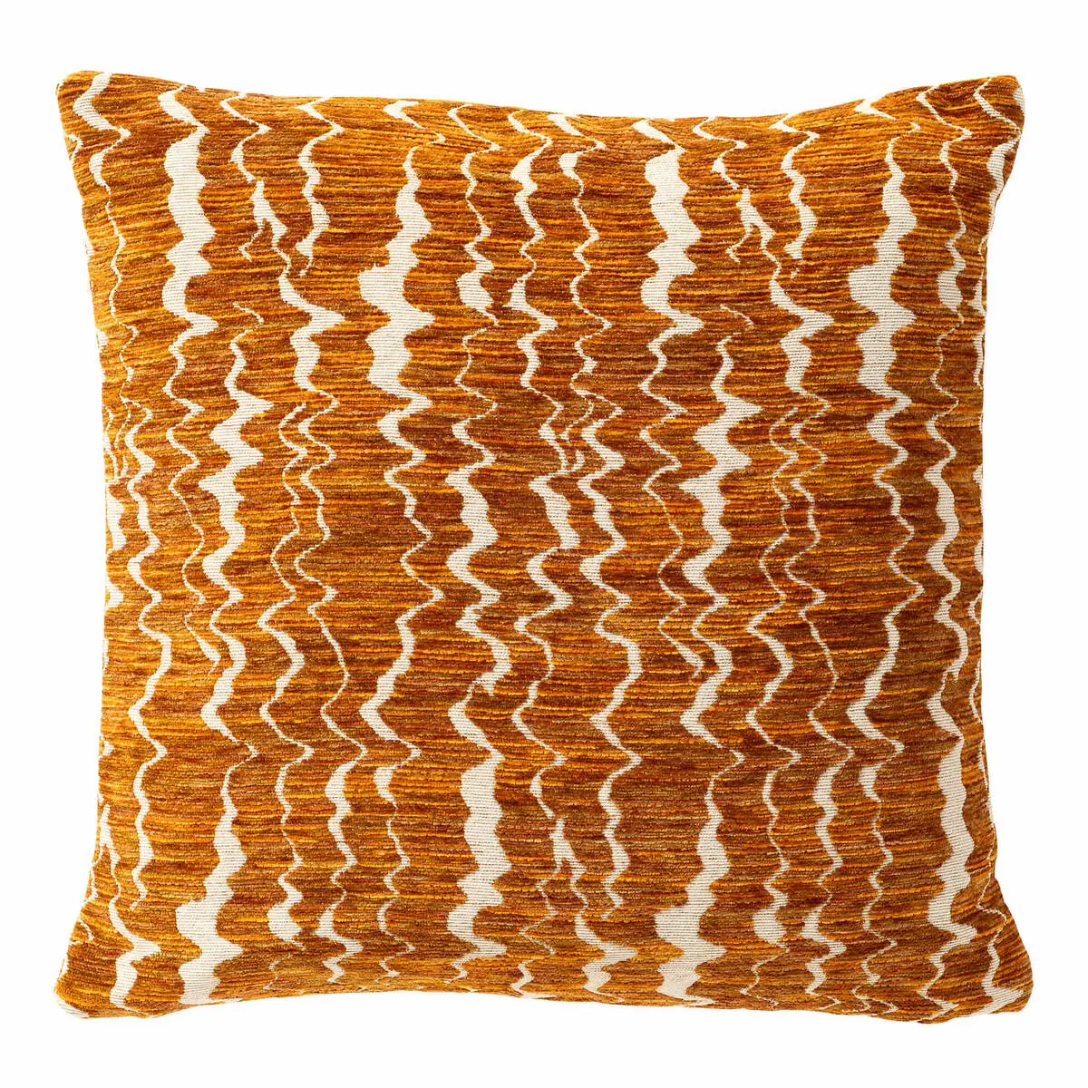 ERIN - sierkussen 45x45 cm - Potters Clay - geweven structuur - oranje