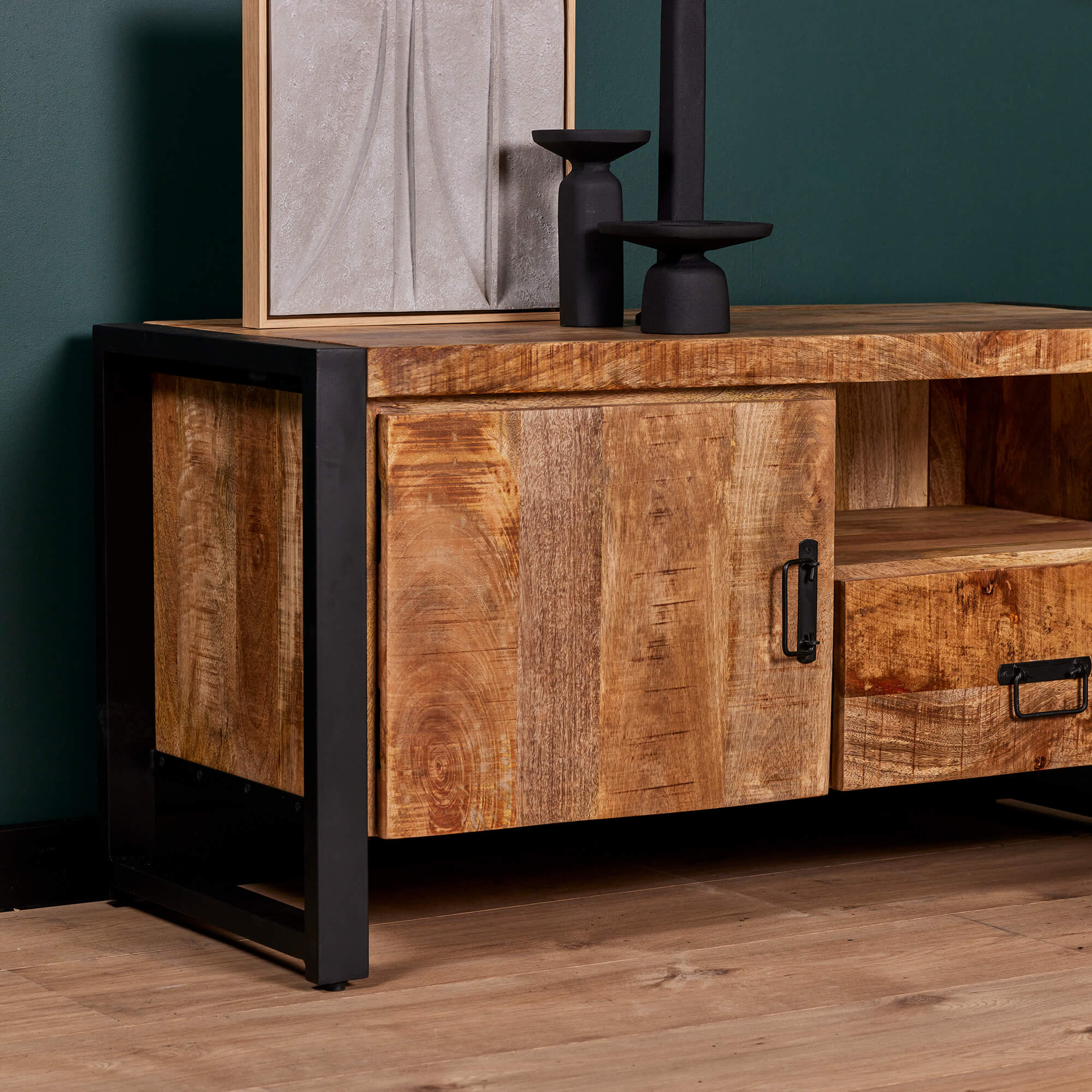 TV meubel Boaz mangohout naturel 110cm - Afbeelding 3