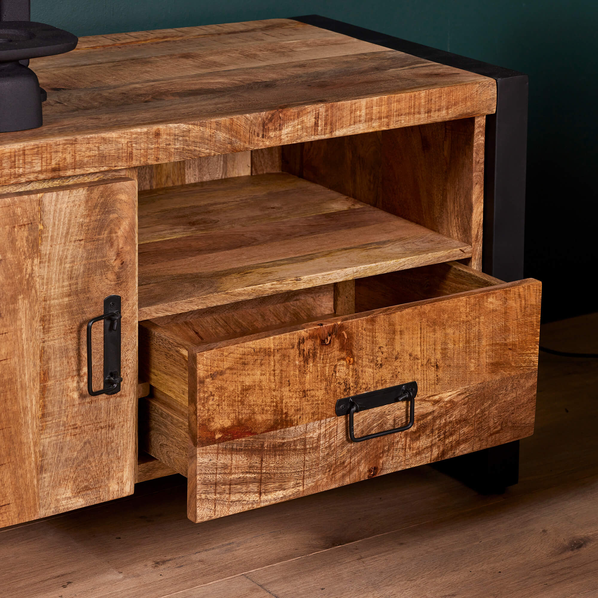 TV meubel Boaz mangohout naturel 110cm - Afbeelding 4