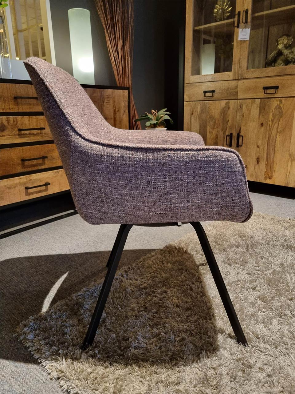 Armstoel Pink stof hyacinth - Afbeelding 3