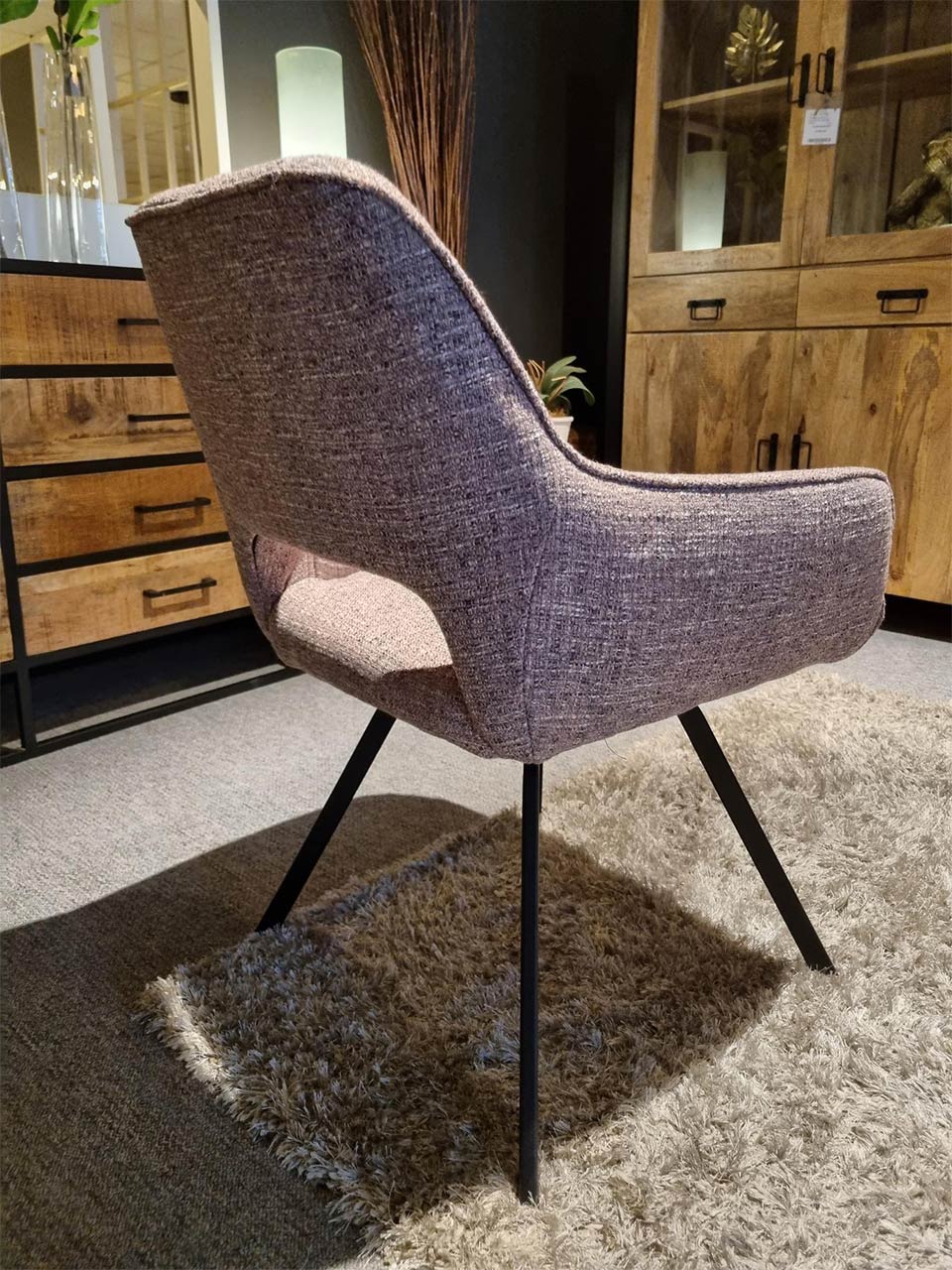 Armstoel Pink stof hyacinth - Afbeelding 4