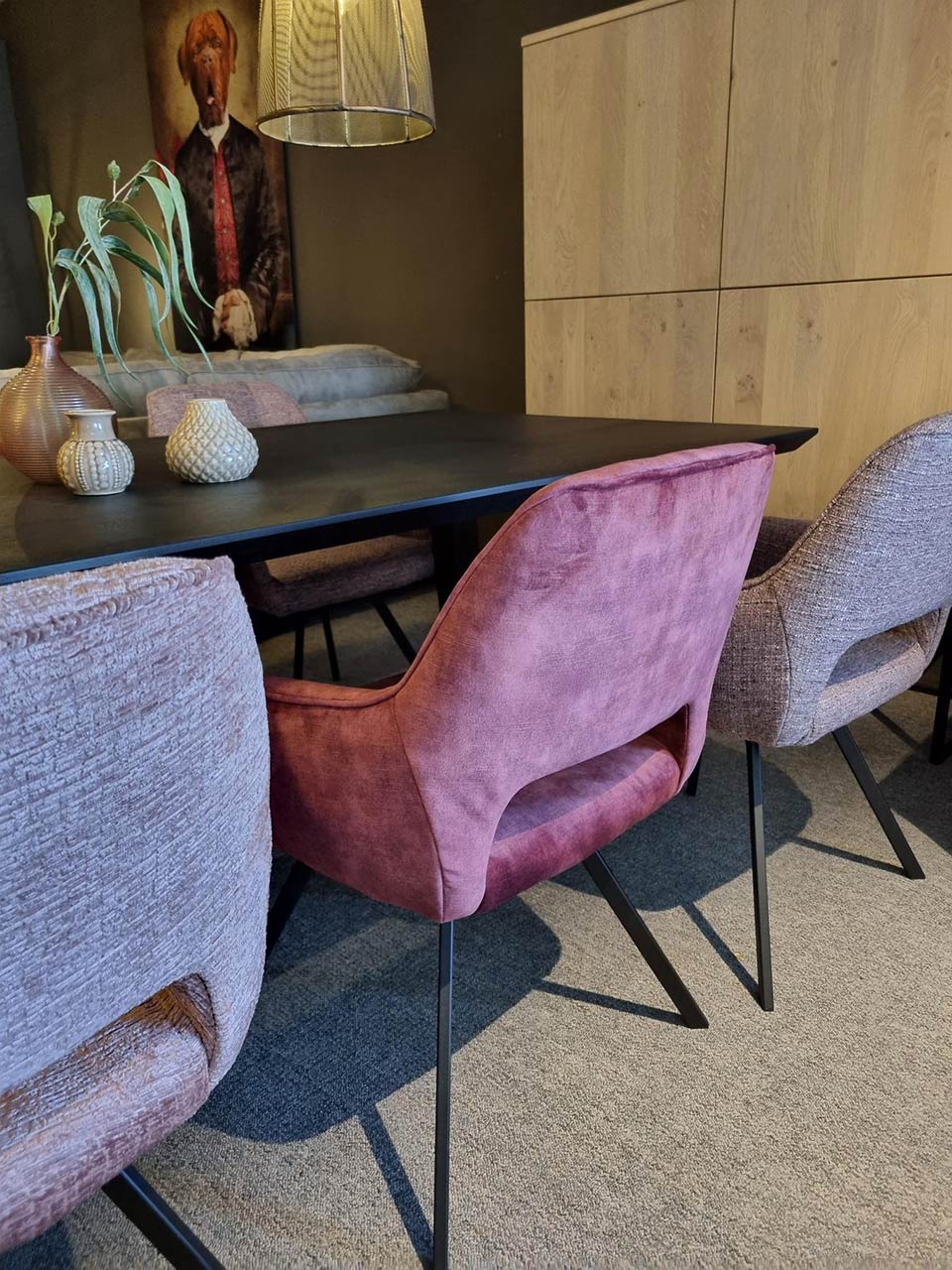 Armstoel Pink stof hyacinth - Afbeelding 6