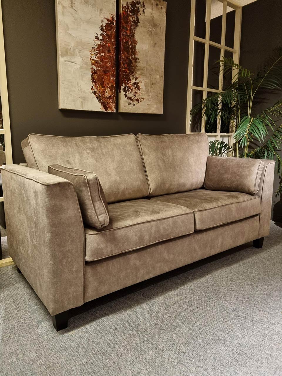 Coevorden bankstel 3+2 Velvet taupe - Afbeelding 4