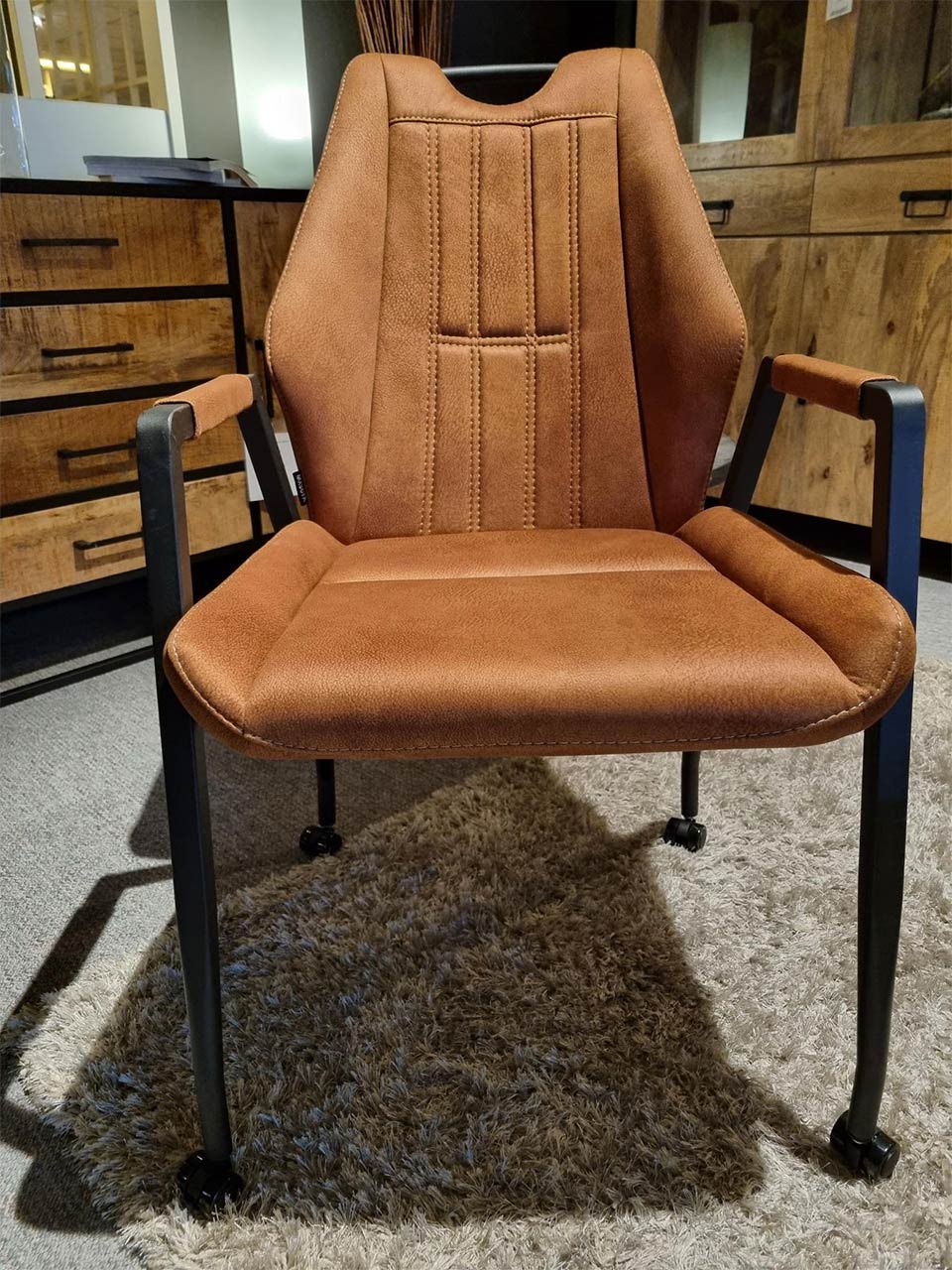 Armstoel Sun microvezel cognac - Afbeelding 2