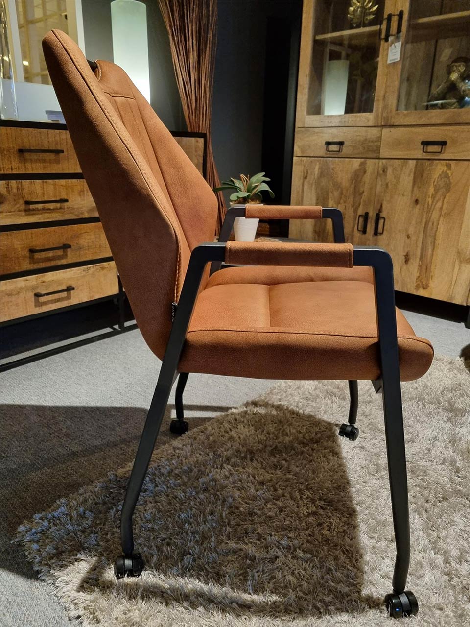 Armstoel Sun microvezel cognac - Afbeelding 4