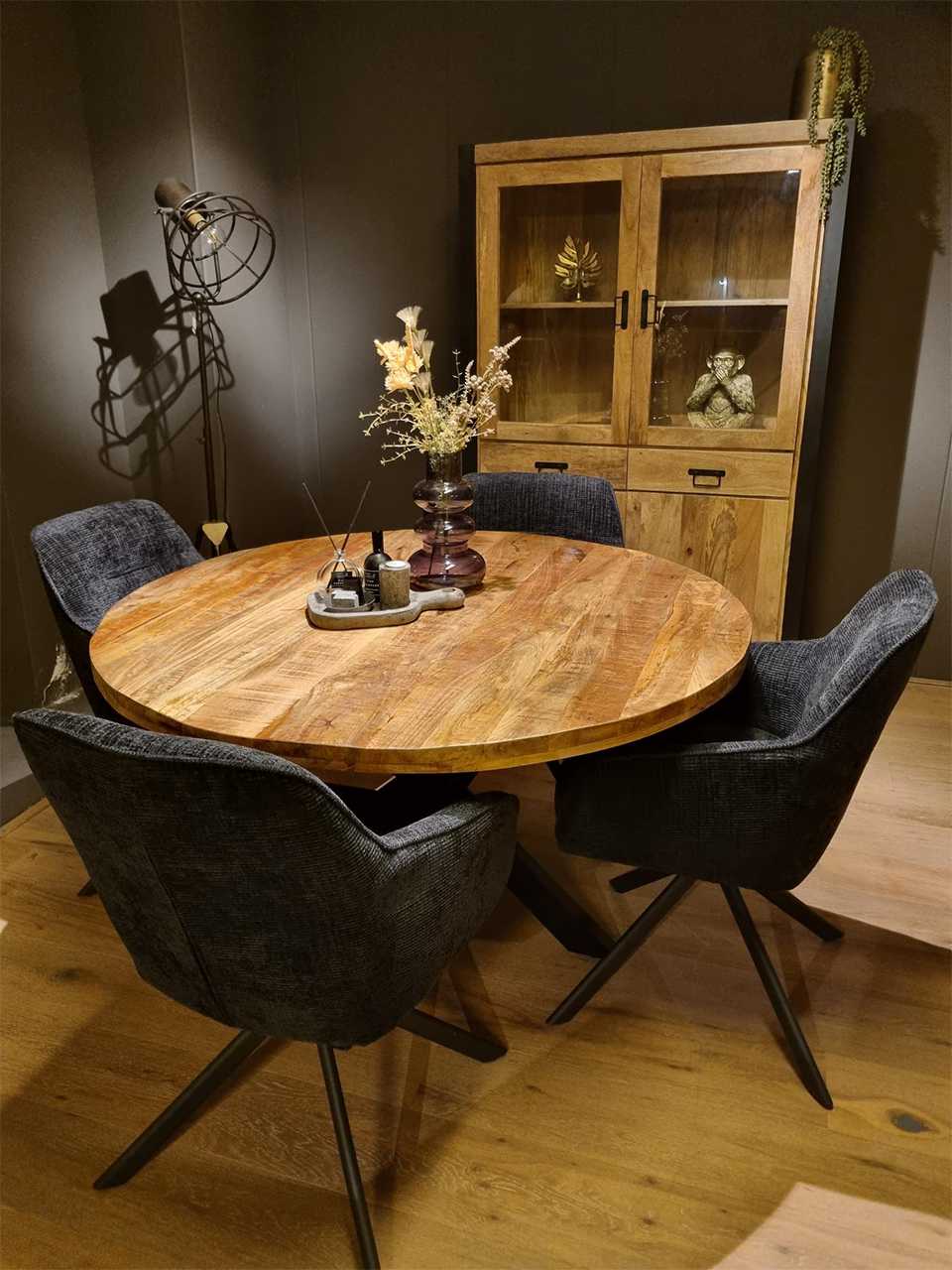 Ronde mango hout eettafel Enschede 120cm - Afbeelding 3