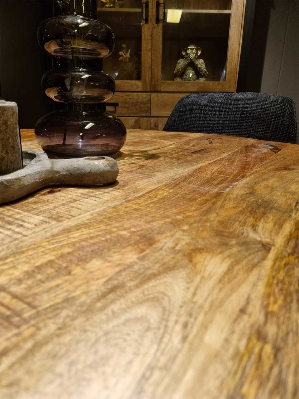 Ronde mango hout eettafel Enschede 120cm - Afbeelding 6