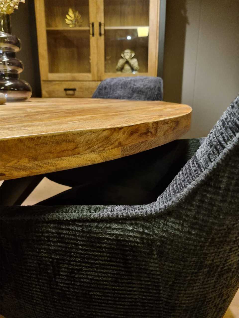 Ronde mango hout eettafel Enschede 120cm - Afbeelding 7