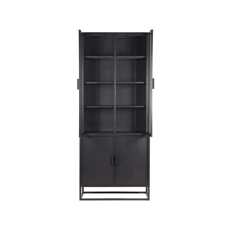 Vitrinekast Level zwart metaal 80x40x190 cm - Afbeelding 4