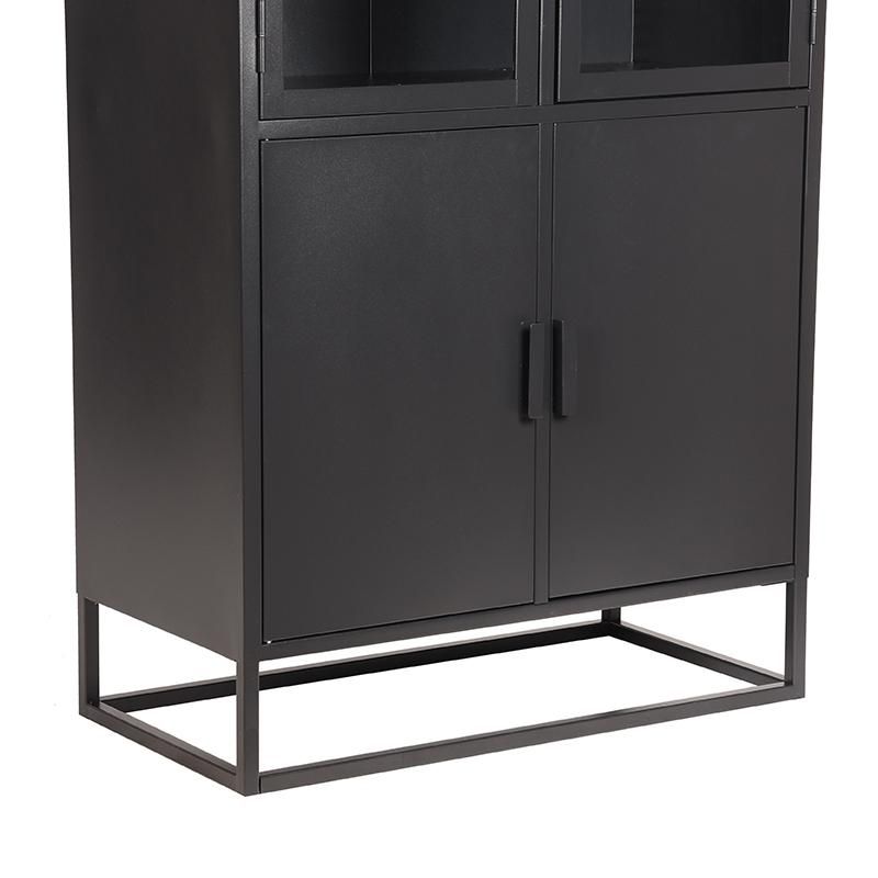 Vitrinekast Level zwart metaal 80x40x190 cm - Afbeelding 6