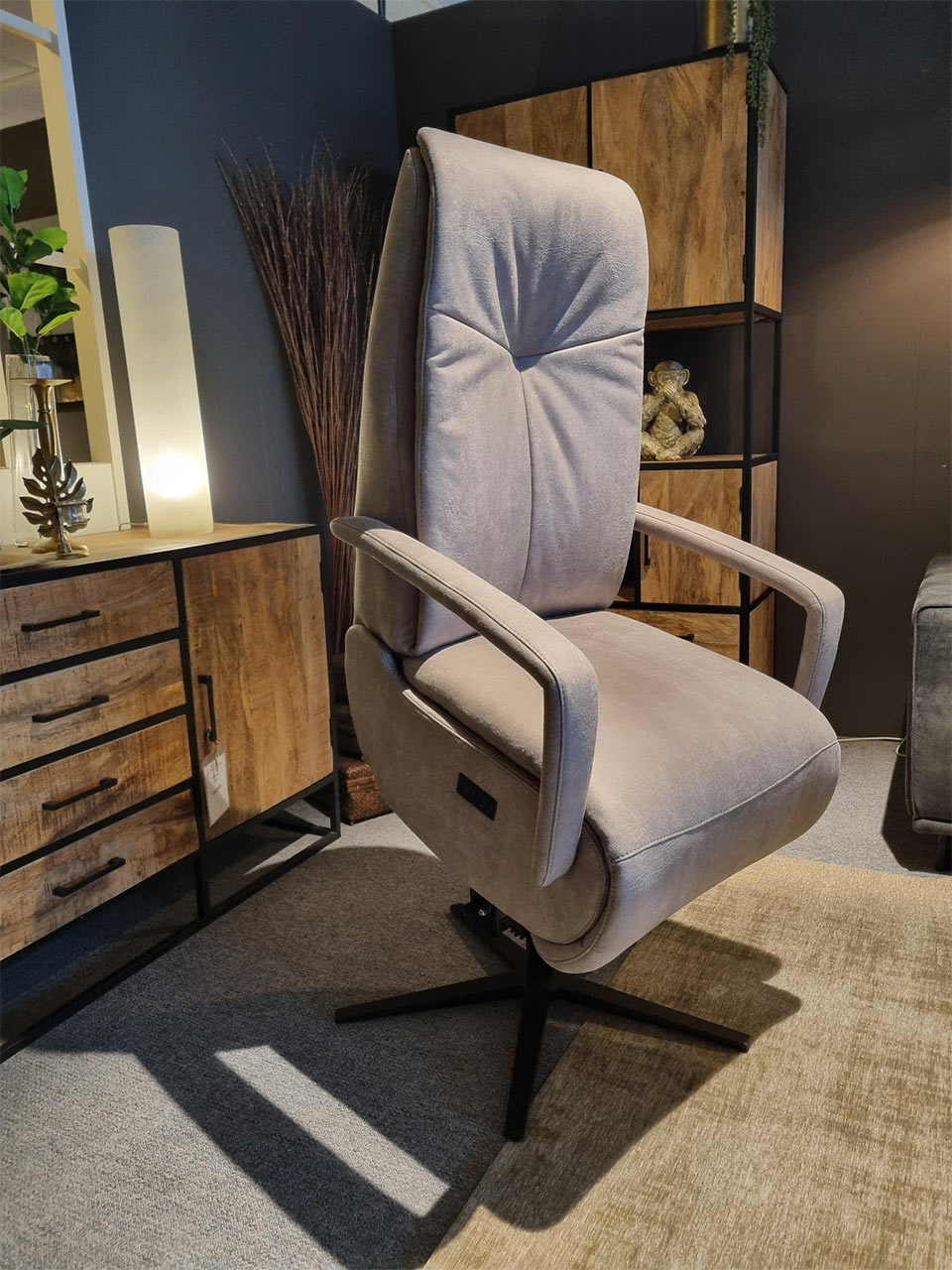 Relaxfauteuil Zelhem leder draaistoel met sta-op - Afbeelding 5