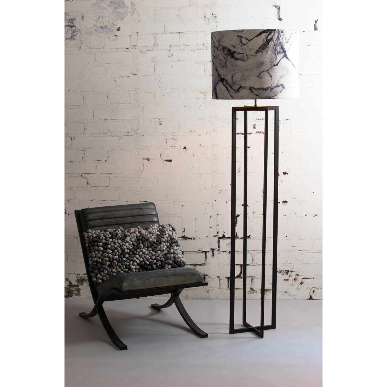 Vloerlamp 30x30x140cm Mace mat zwart - Afbeelding 2