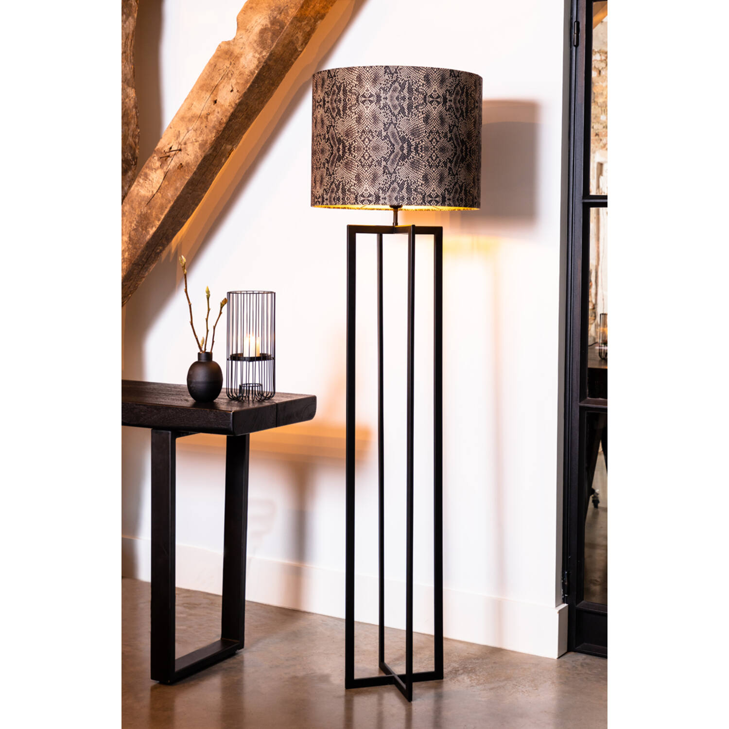 Vloerlamp 30x30x140cm Mace mat zwart - Afbeelding 3