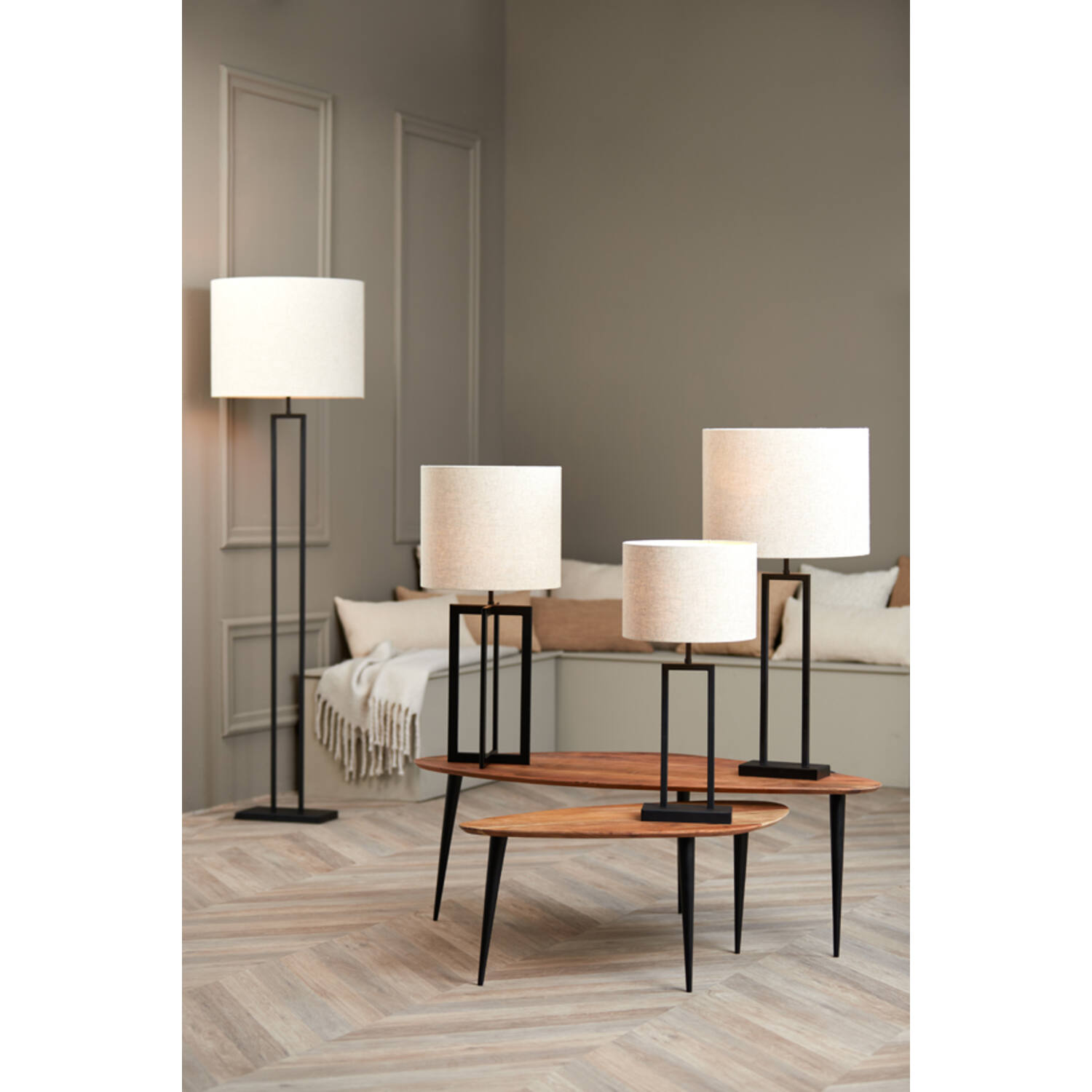 Vloerlamp 30x15x141cm Shiva mat zwart - Afbeelding 4