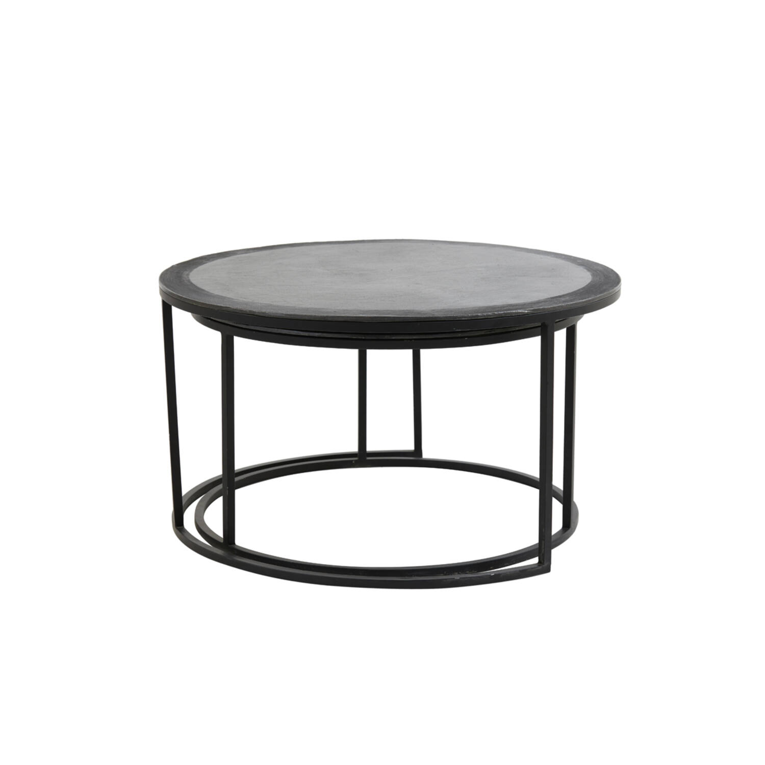 Salontafel set 2x rond TALCA lood antiek edge - Afbeelding 4