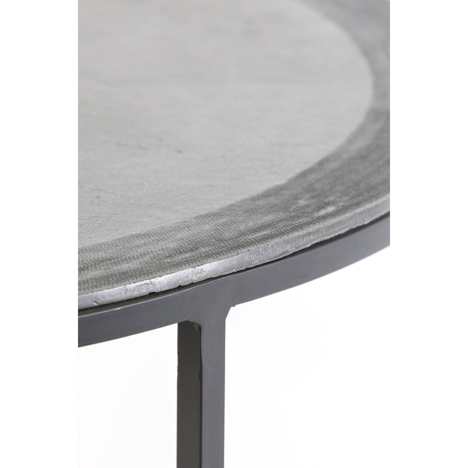 Salontafel set 2x rond TALCA lood antiek edge - Afbeelding 5