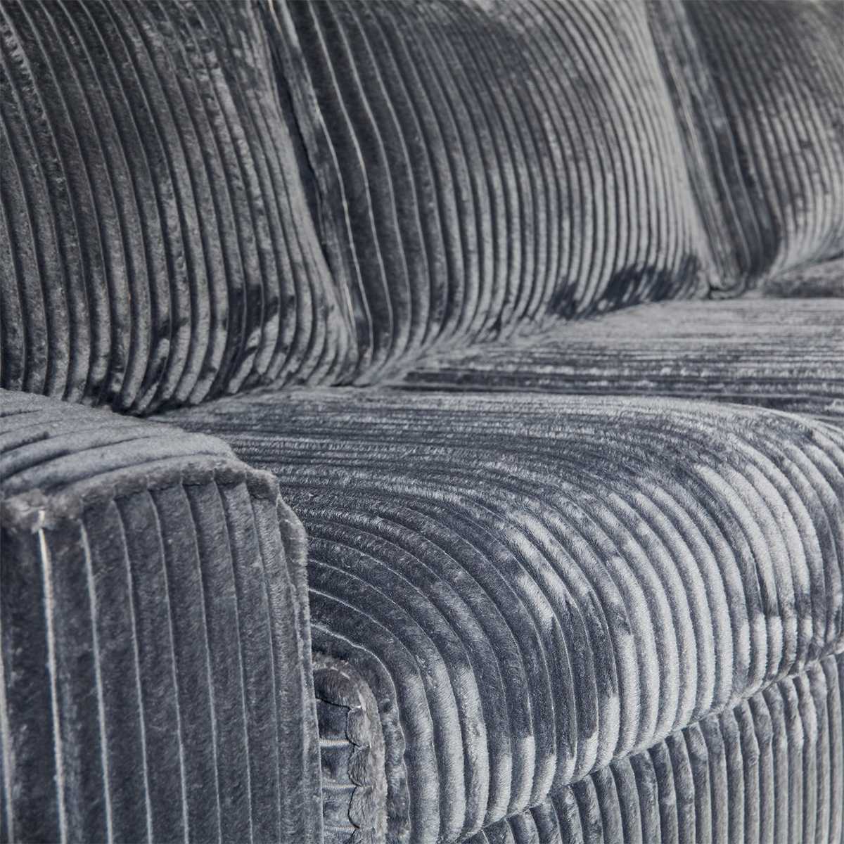 Hoekbank teddy divan L 2,5 zits ribstof antraciet - Afbeelding 4