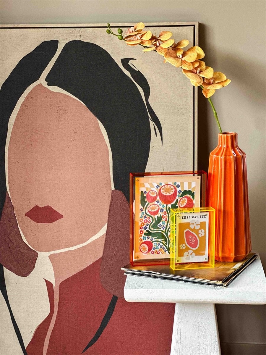 Kunstbloem orchidee oranje 91cm - Afbeelding 3