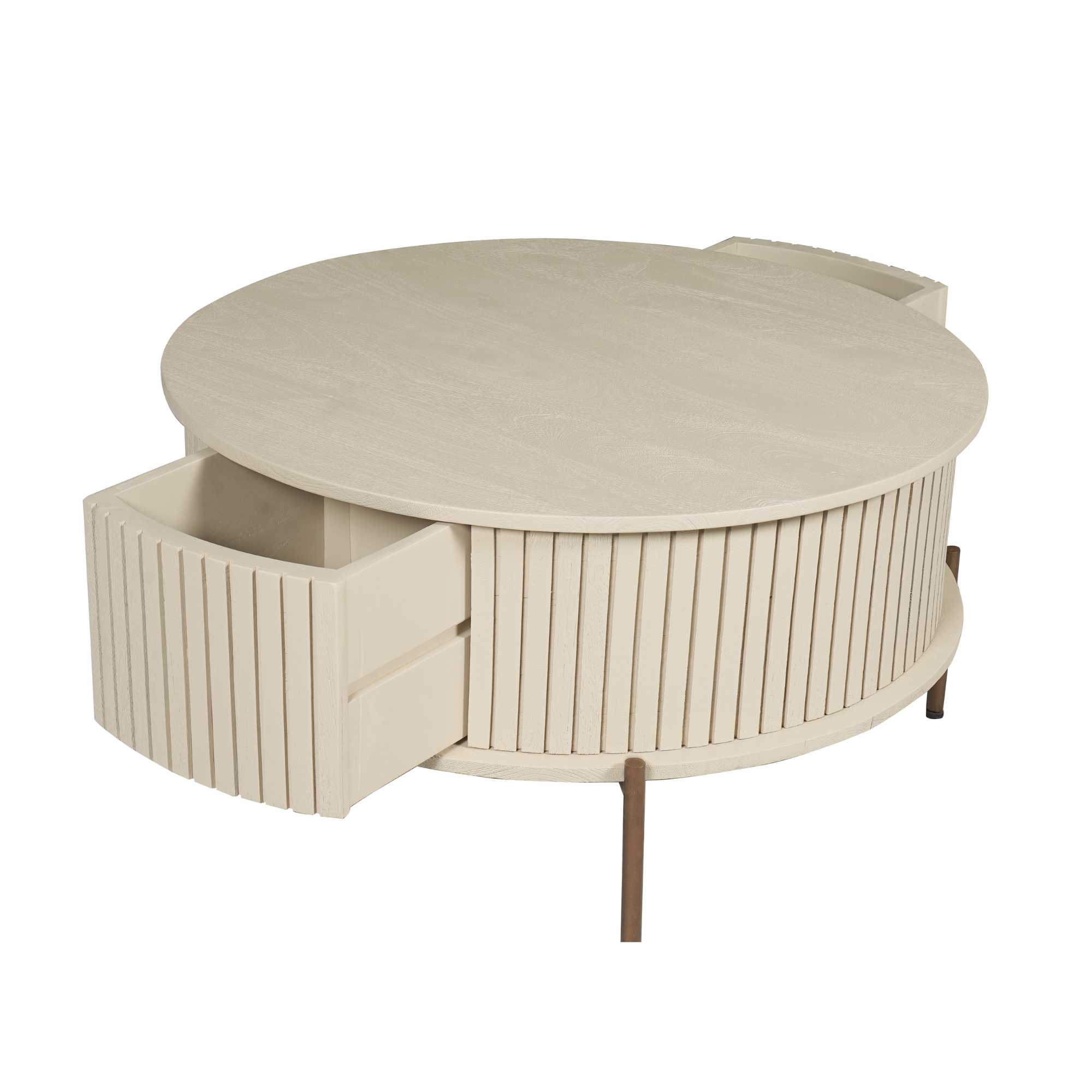 Salontafel Madison 80cm rond laden zandkleur - Afbeelding 5