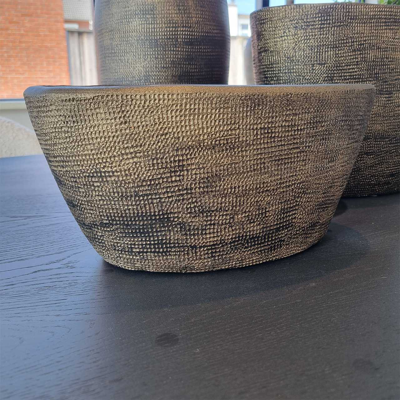 Vaas Ovaal Oldenzaal L29D15H14CM goud - bruin - Afbeelding 2