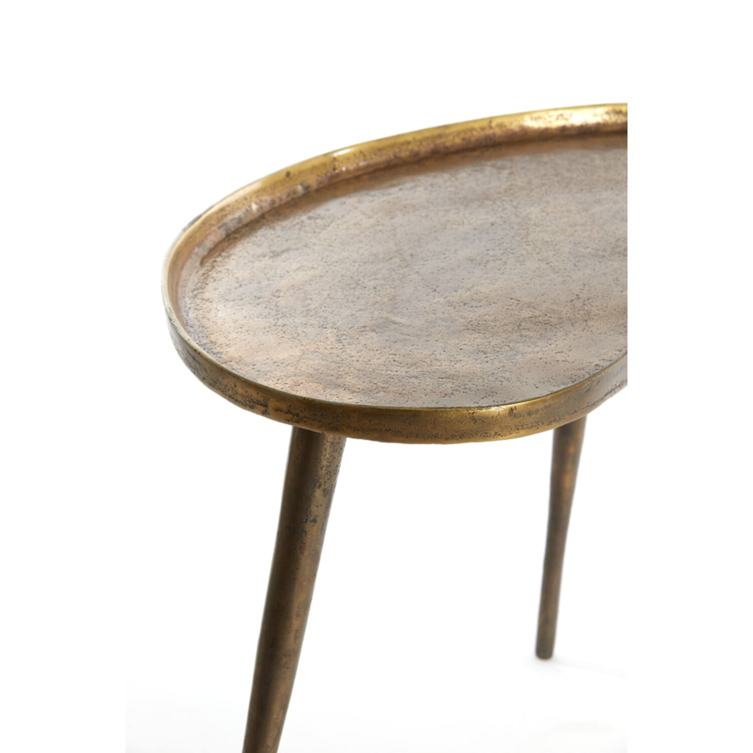 Bijzettafel LIENZ organisch antiek brons 67cm - Afbeelding 3