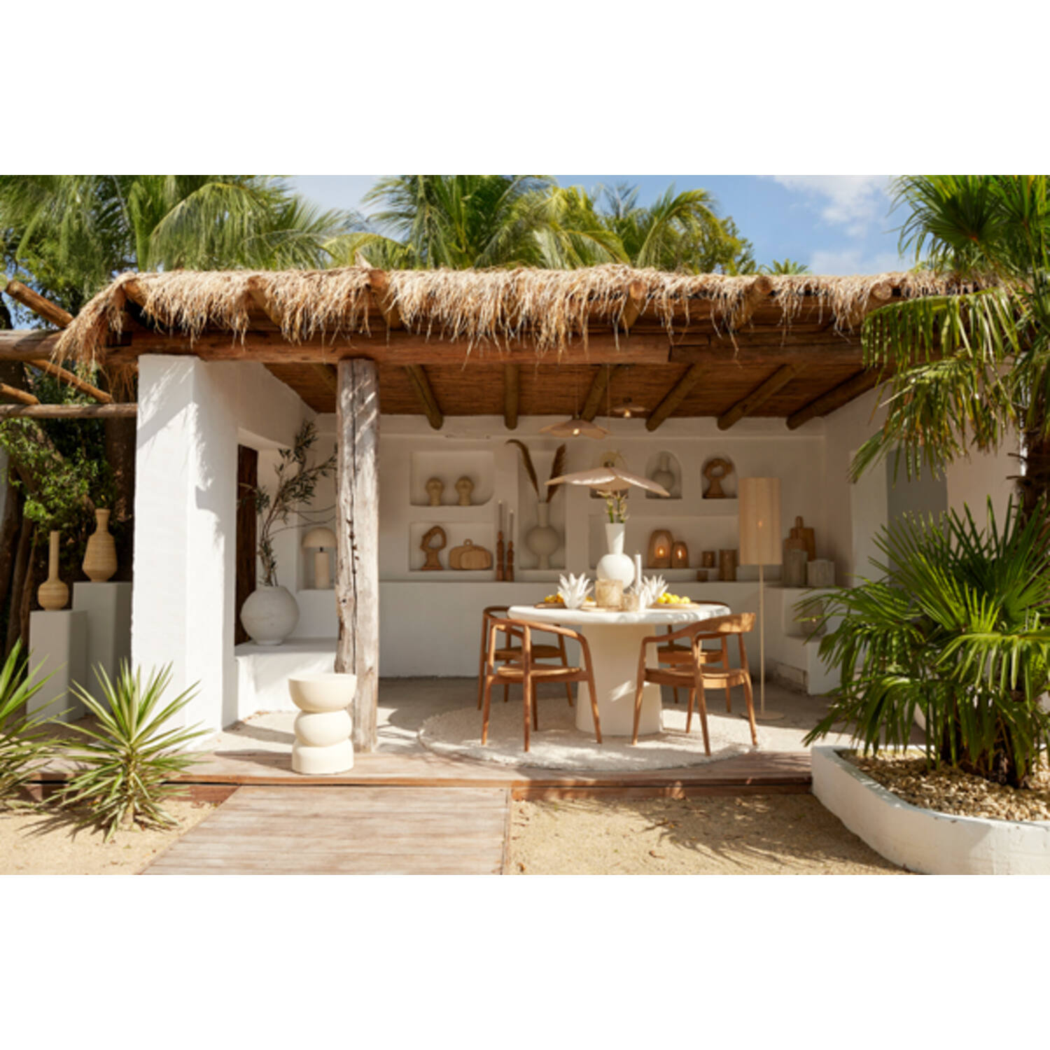 Vloerlamp FRINGE naturel en creme 165cm - Afbeelding 3