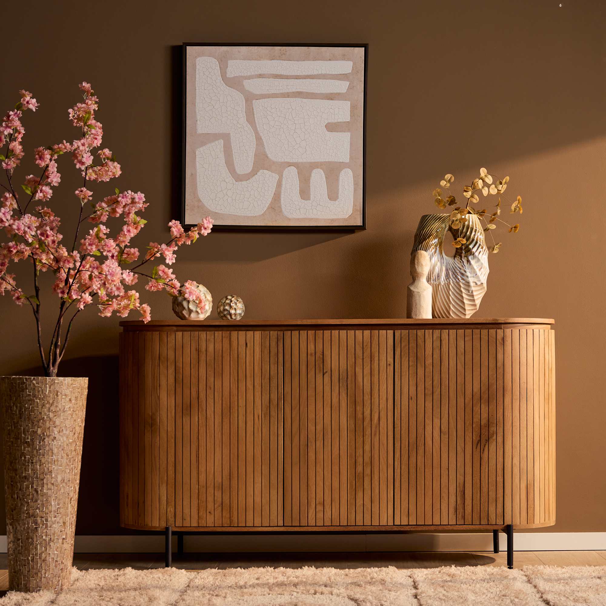 Dressoir Solana mangohout naturel 165cm - Afbeelding 4