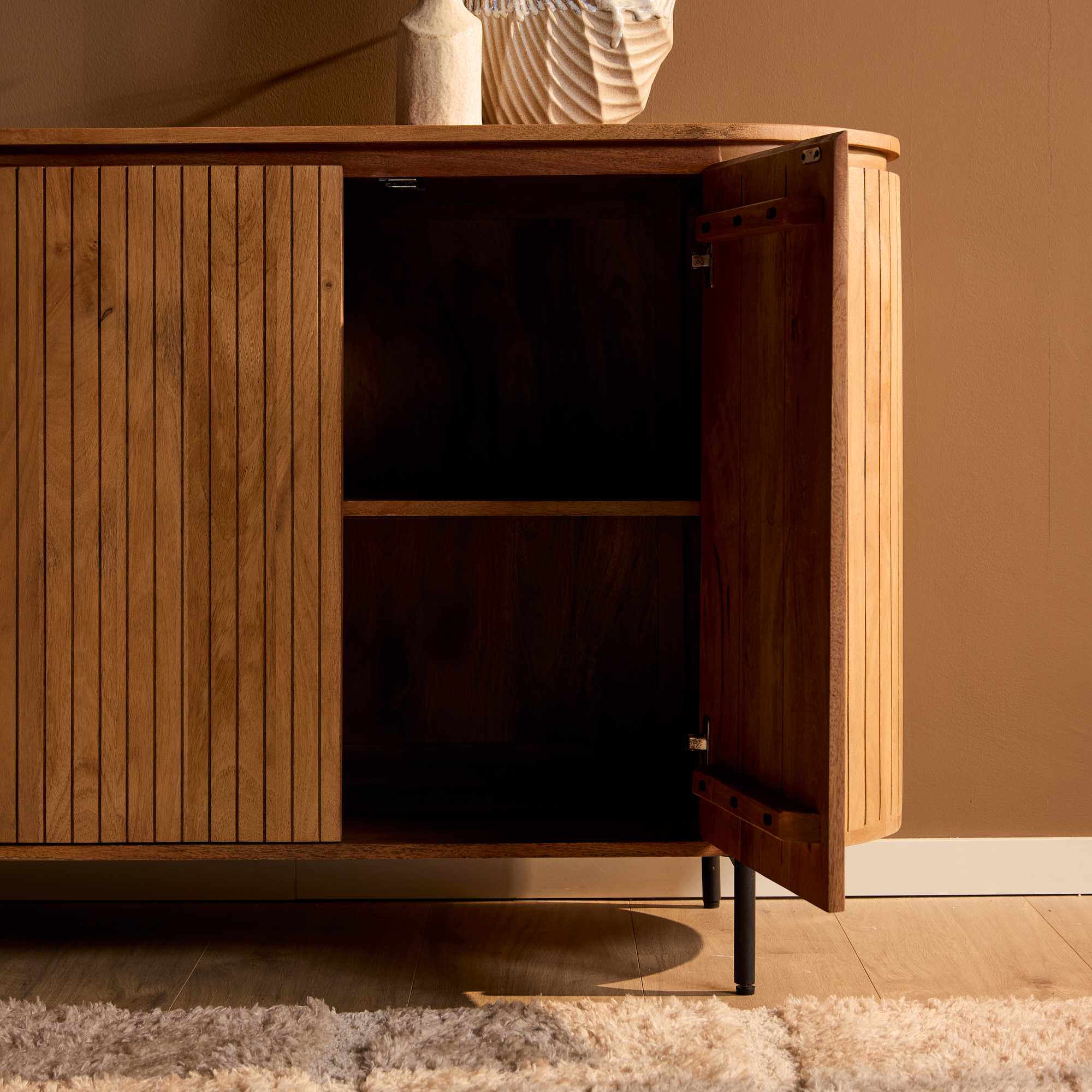 Dressoir Solana mangohout naturel 165cm - Afbeelding 6