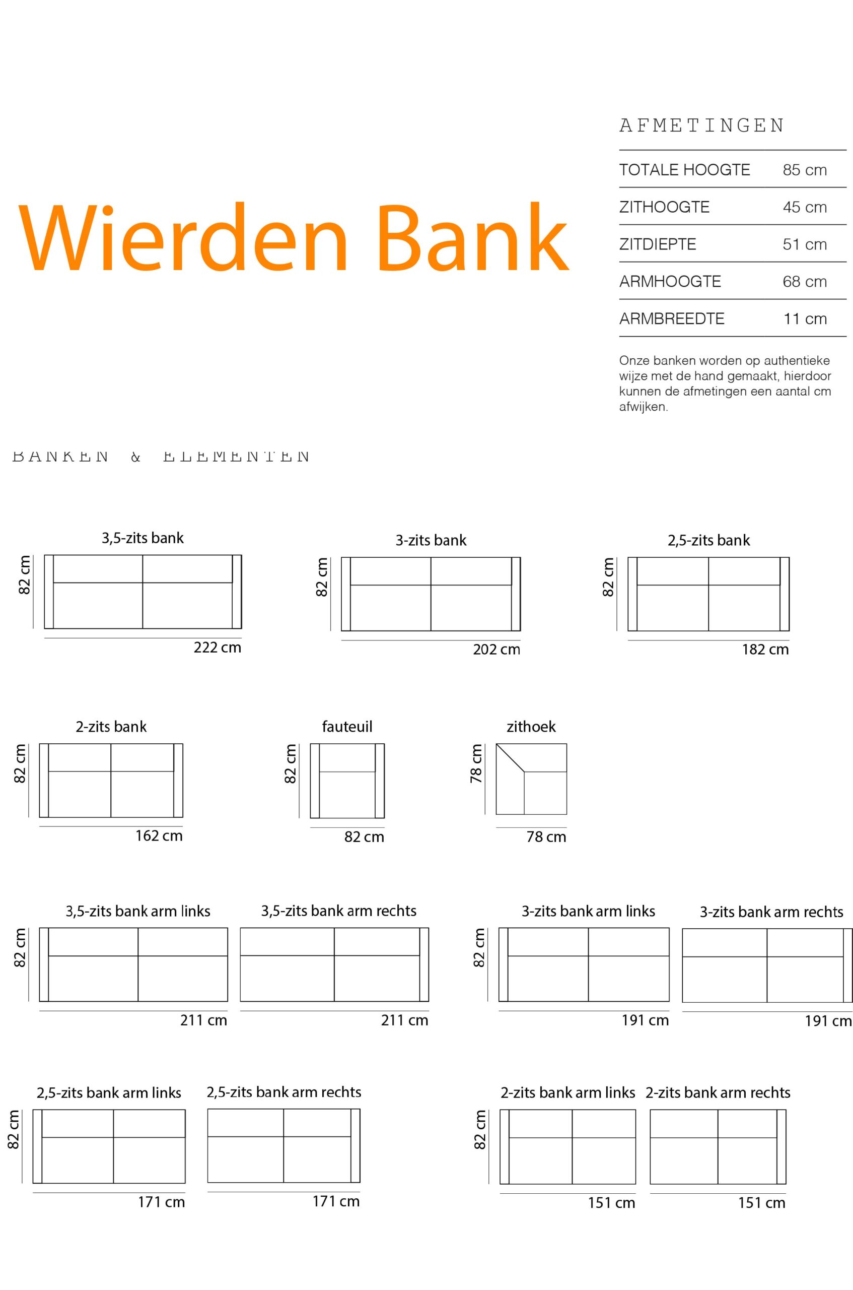 Wierden 3-zits bank 202cm - Afbeelding 4