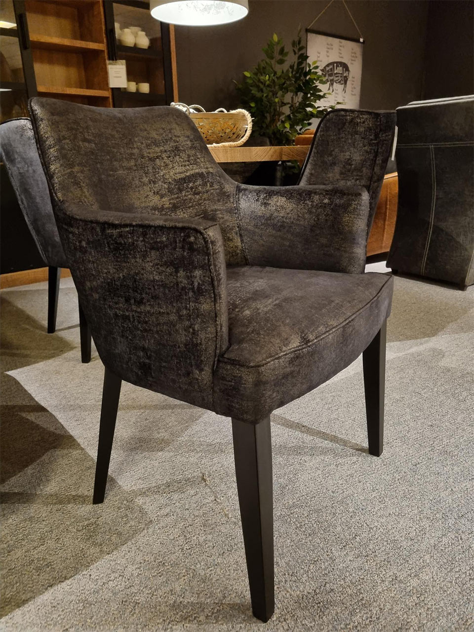 Armstoel Flame Velvet Black - Afbeelding 3