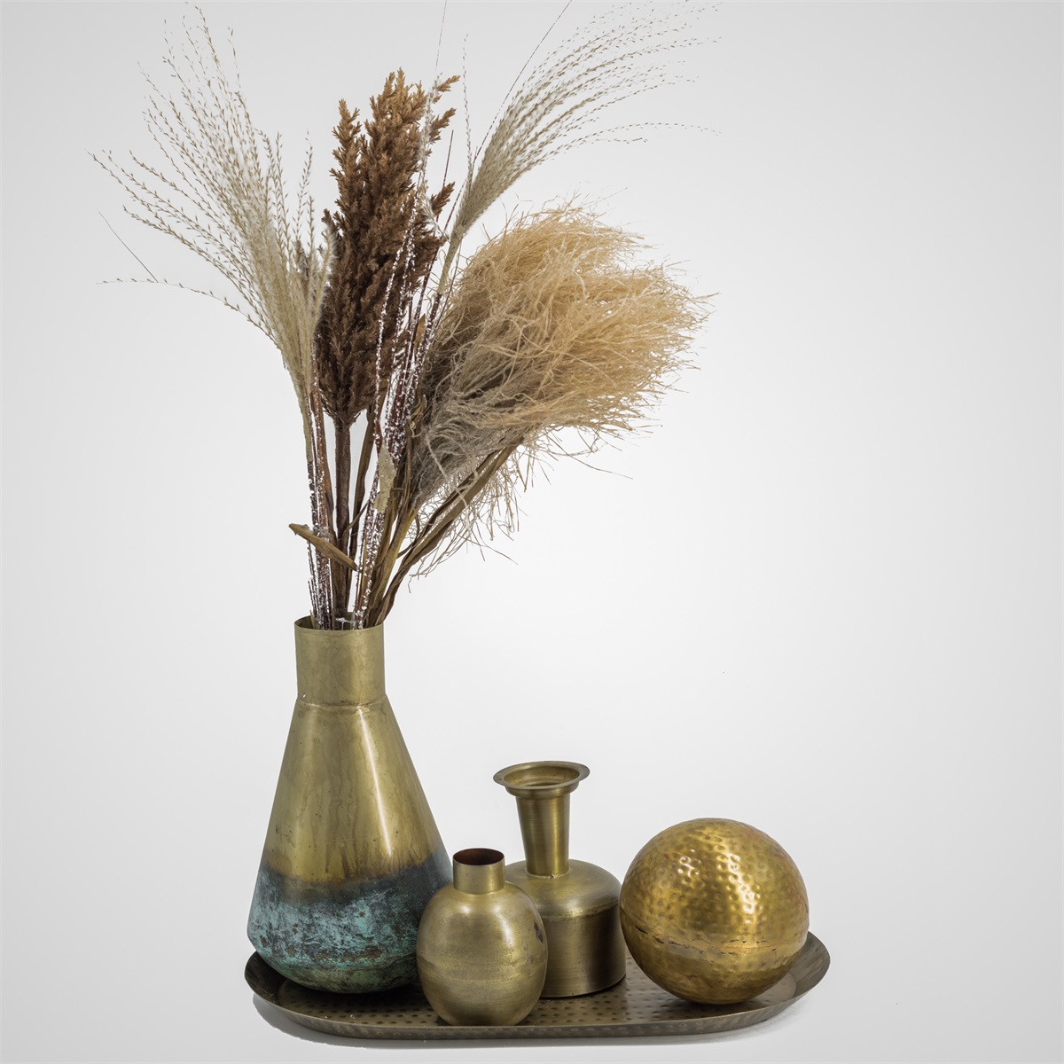 Metalen vaasje goud 14,5cm - Afbeelding 2