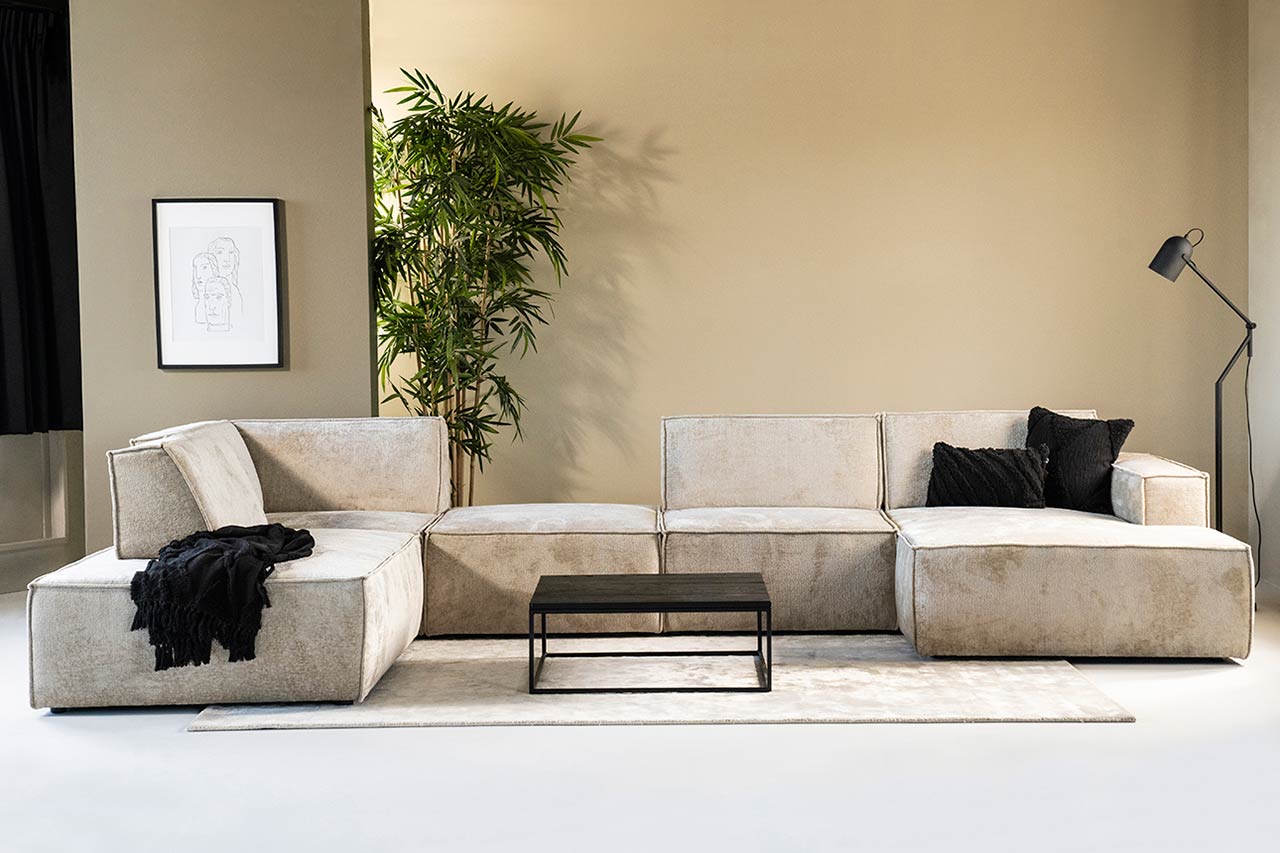 Velp hoekbank 3+Ottomane Bergen Beige - Afbeelding 3